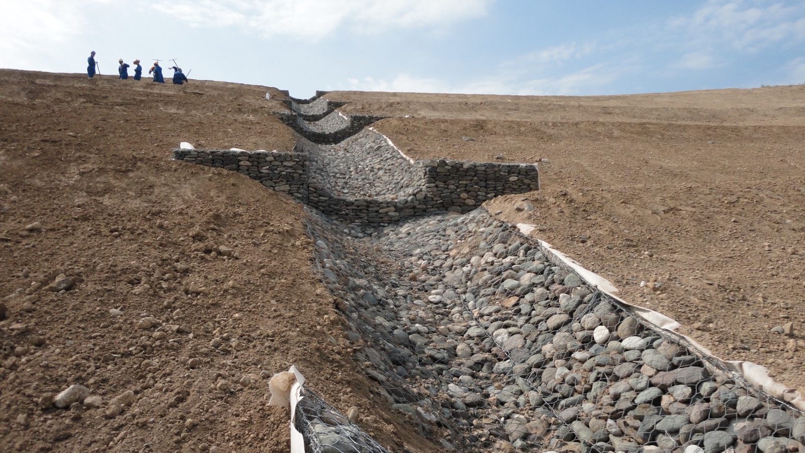 Mixed project photos Completed Gabion Slope